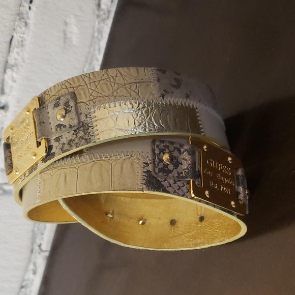 Rare GUESS gold belt with gold plates - size medium - Picture 4 of 8